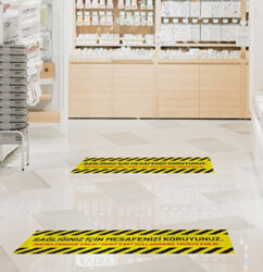 Mesafeni Koru Yer Zemin Etiketi