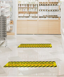 Mesafeni Koru Yer Zemin Etiketi