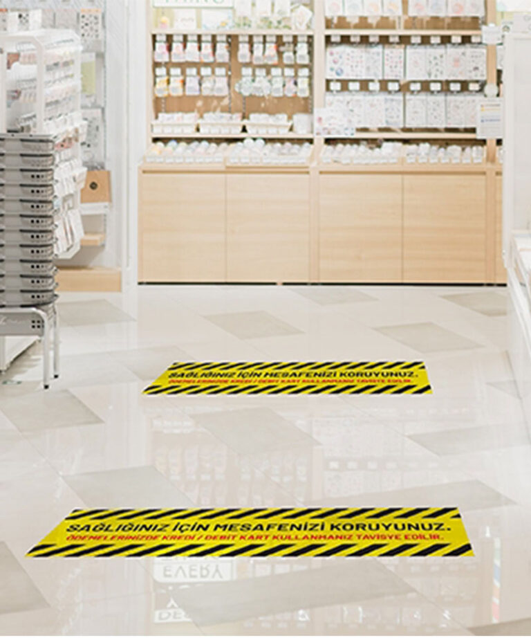 Mesafeni Koru Yer Zemin Etiketi